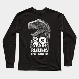 20th Anniversary - Dinosaur Lovers Birthday Long Sleeve T-Shirt